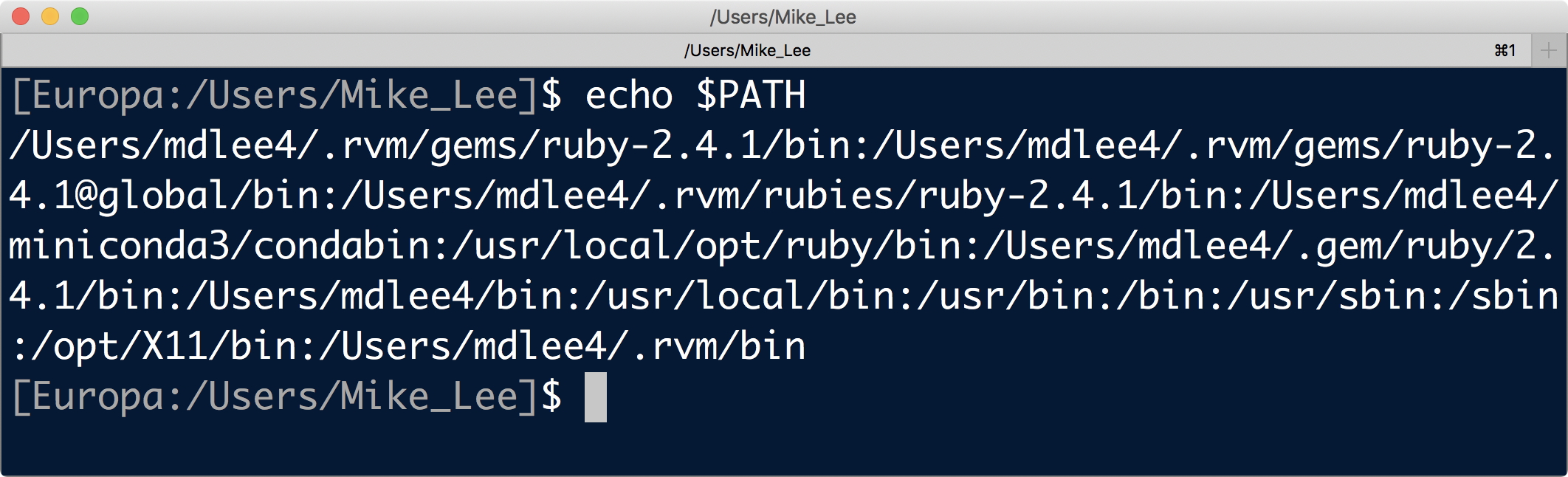 mac command line list path